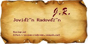 Jovián Radován névjegykártya
